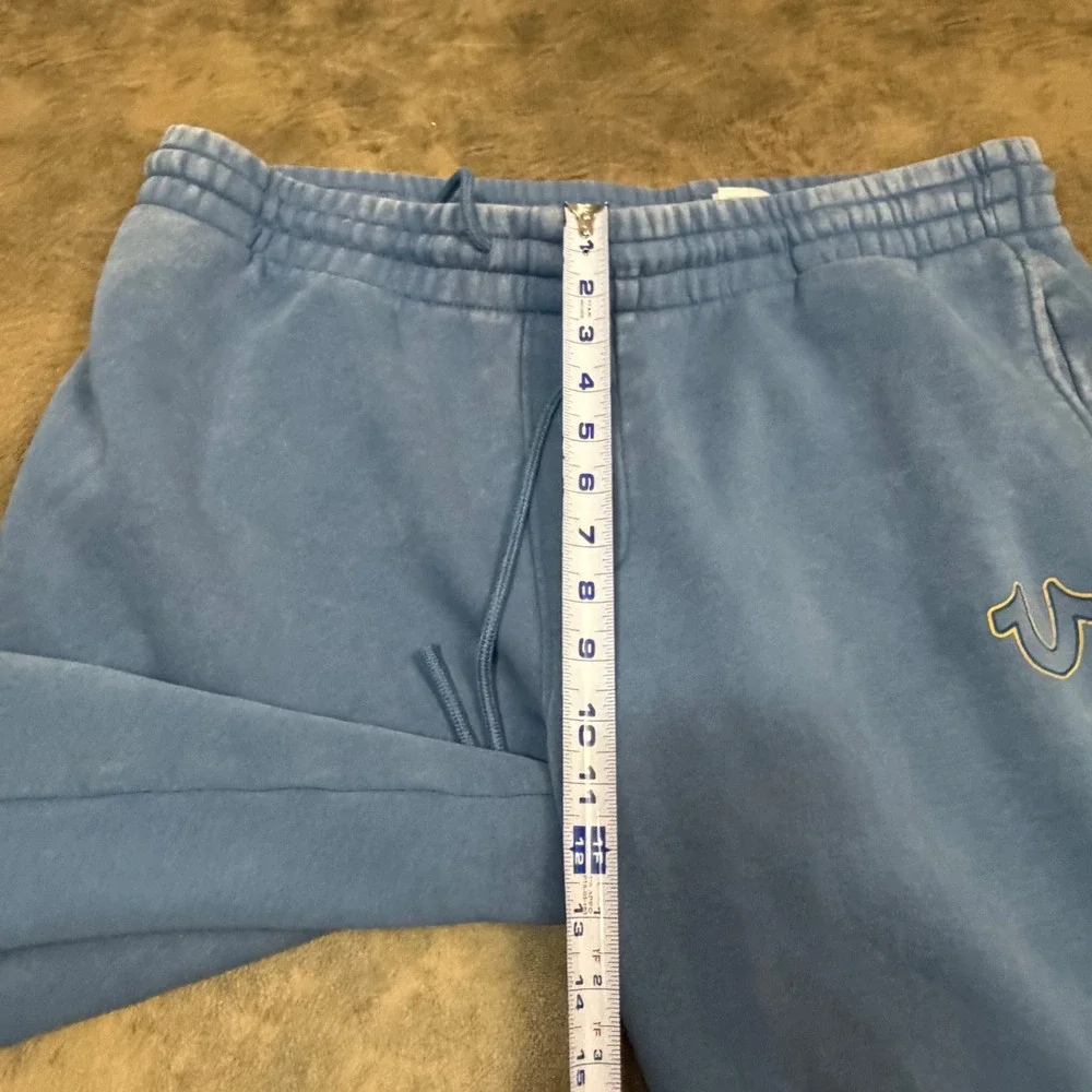 True Religion HS Jogger Mens 2XL Blue Washed Horseshoe Logo Sweatpants